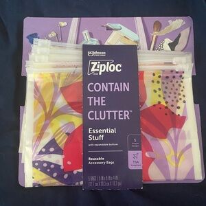 Ziploc Contain The Clutter Reusable Accessory Bags - 5 pack
